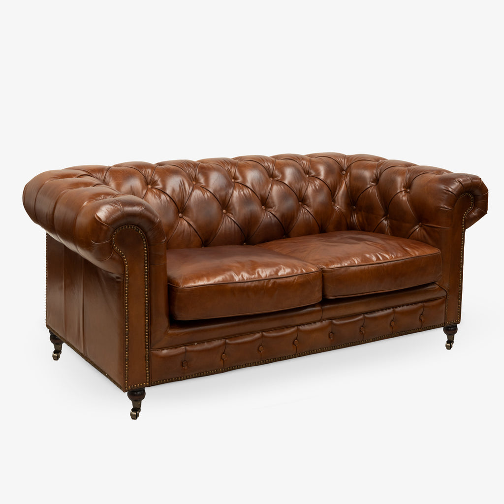 Danbury Leather Two Seater Chesterfield
