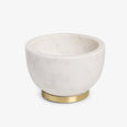 Marble And Brass Bowl White Front