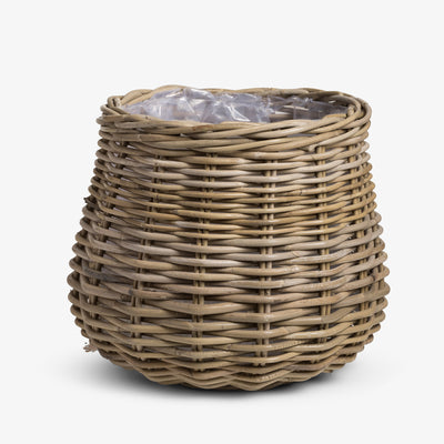 Rattan Bowl Baskets Grey Large