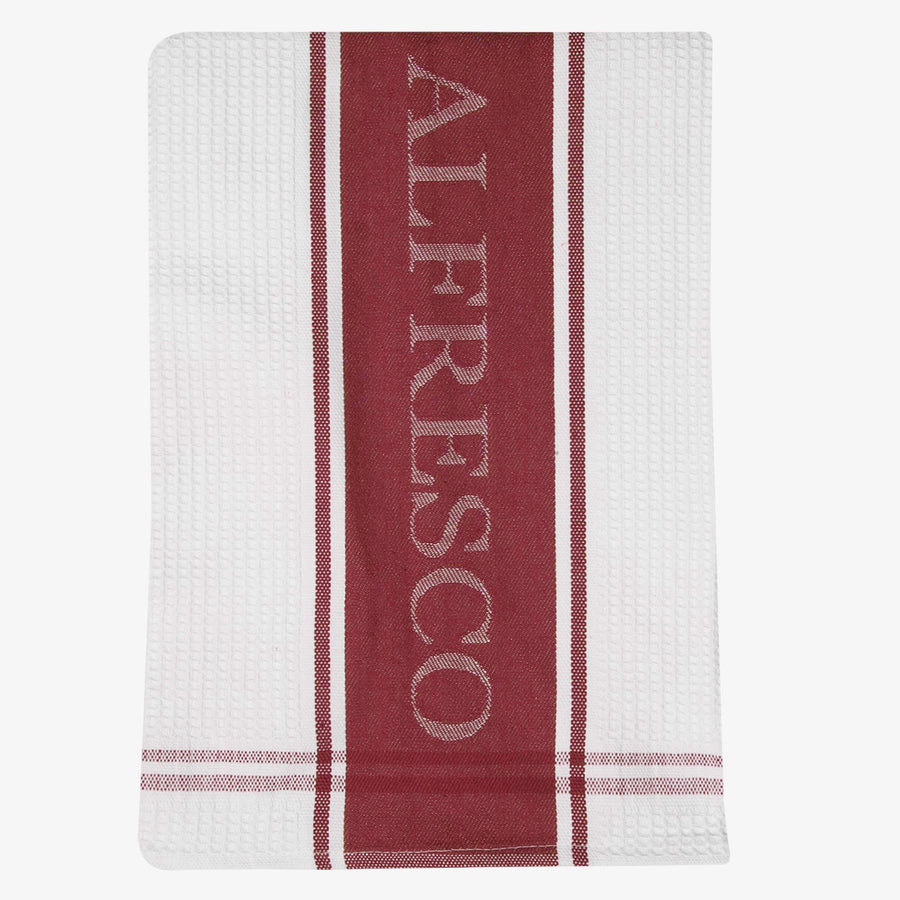 Red Alfresco Tea Towel Front