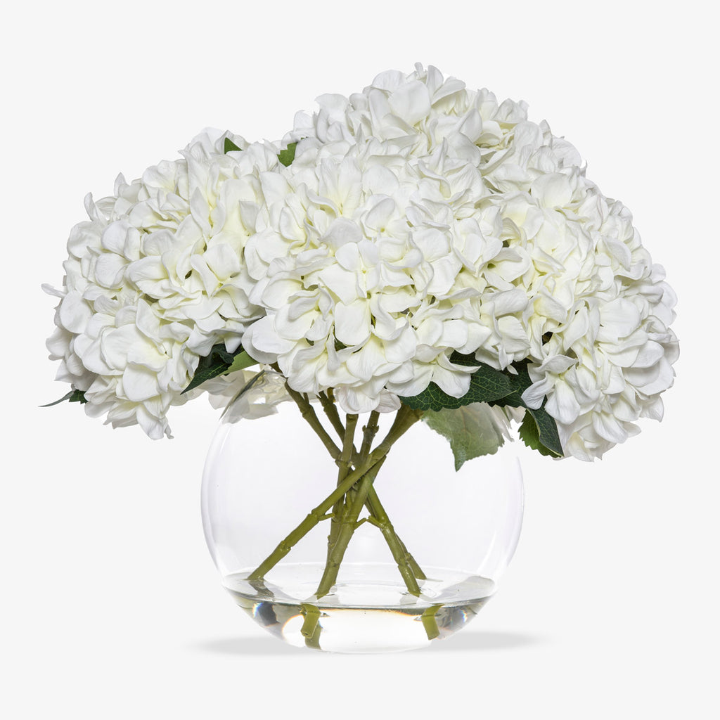 Artificial Arrangement Hydrangea Phoebe In Vase White 39cm