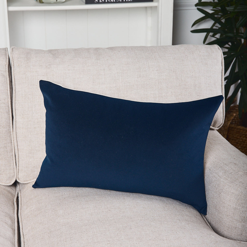 Velvet Cushion Cover Rectangular Blue