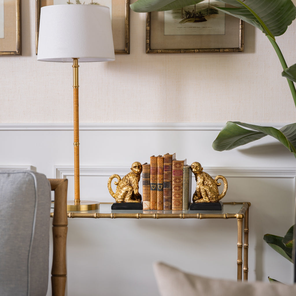 Gold Monkey Bookends | Monkey Sculptures & Statues