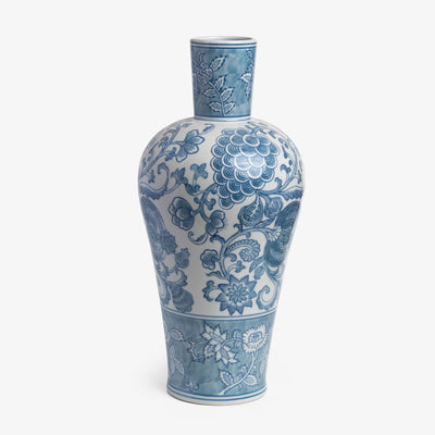 Amelia Blue & White Vase Front