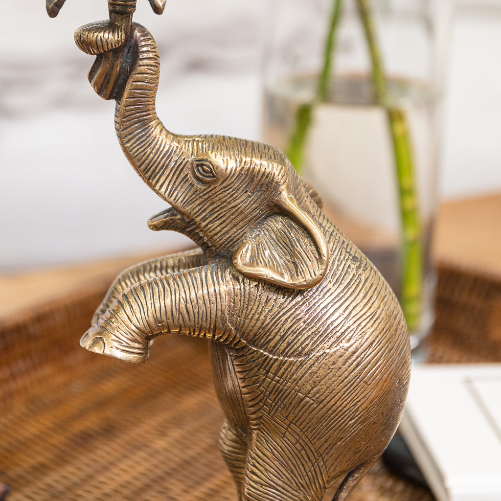 Brass Elephant Candle Holder