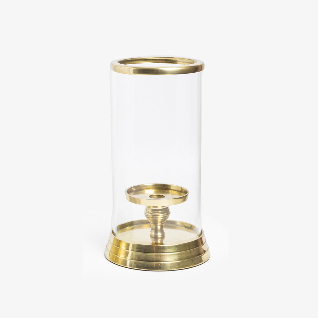 Brass Hurricane Candle Holders