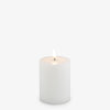 Nordic White Lux Flameless Smooth Candles 8cm Wide