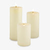 Classic Ivory Lux Flameless Smooth Candles 8cm Wide Grouped
