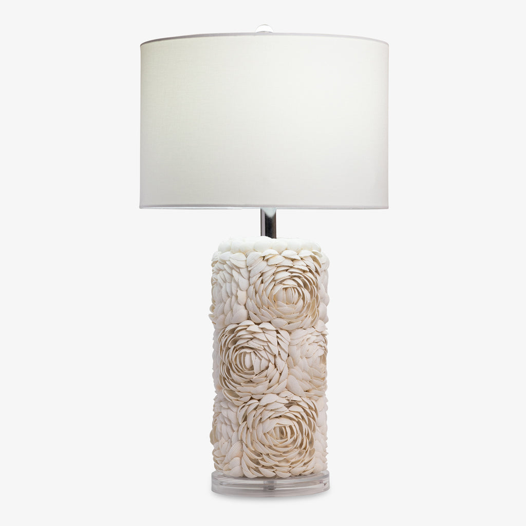 Shell Column Table Lamp With Shade
