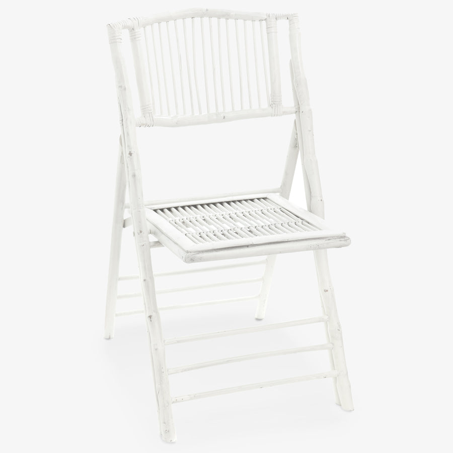 Bamboo Folding Chair White