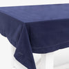 Hemstitch Tablecloths Navy On Table
