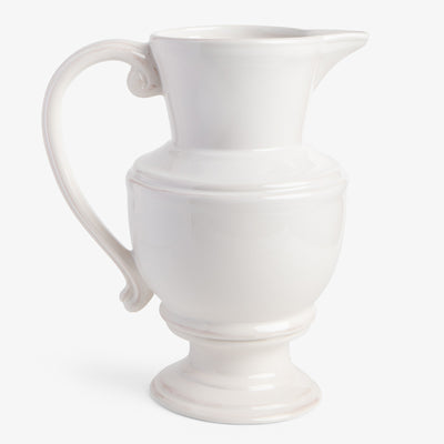 Large White Ceramic Pitcher Front