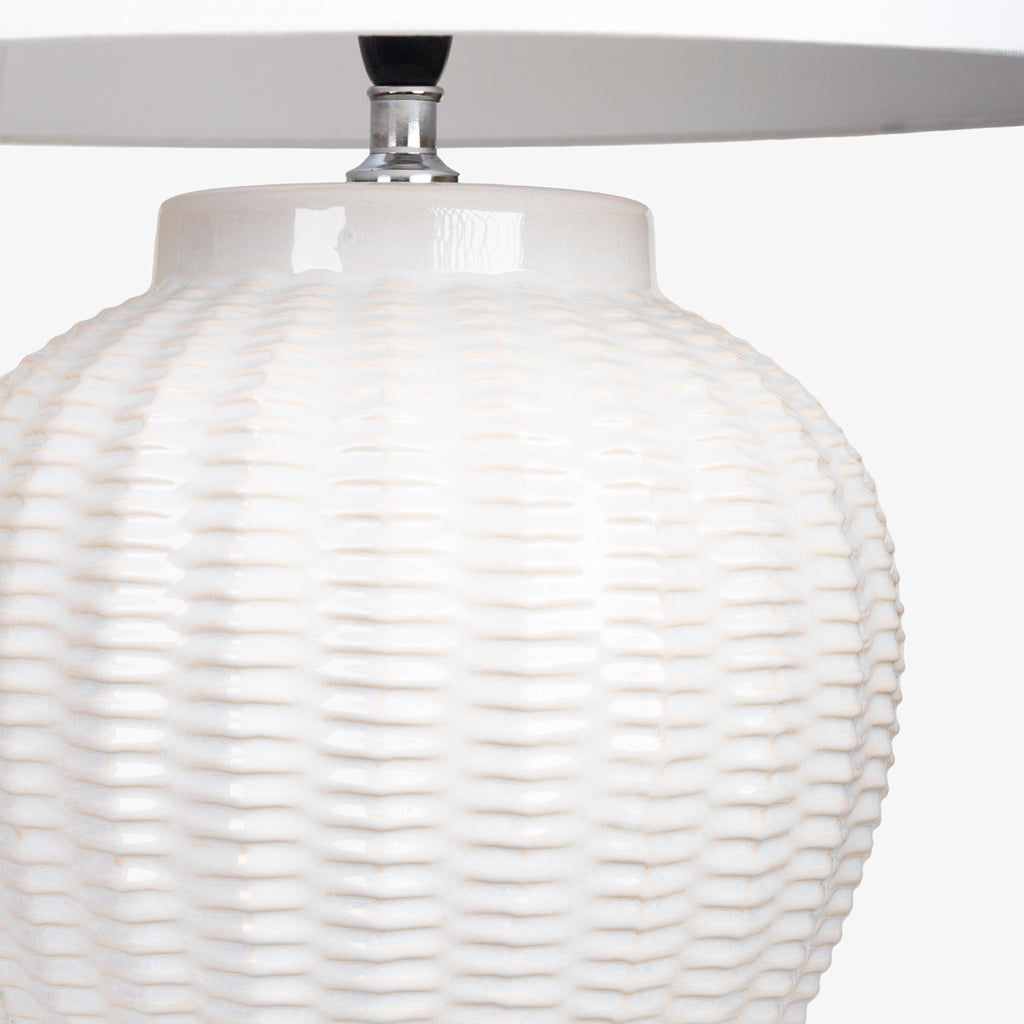 Woven Ceramic Lamp White