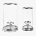 Nickel Hurricane Candle Holders Grouped