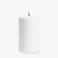 Nordic White Lux Flameless Outdoor Candle 8W x 13H cm Lit