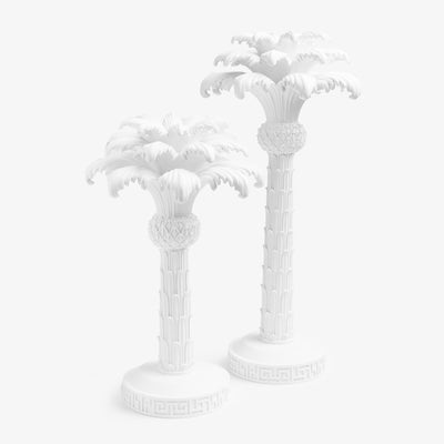 Palm Tree Candle Holders White