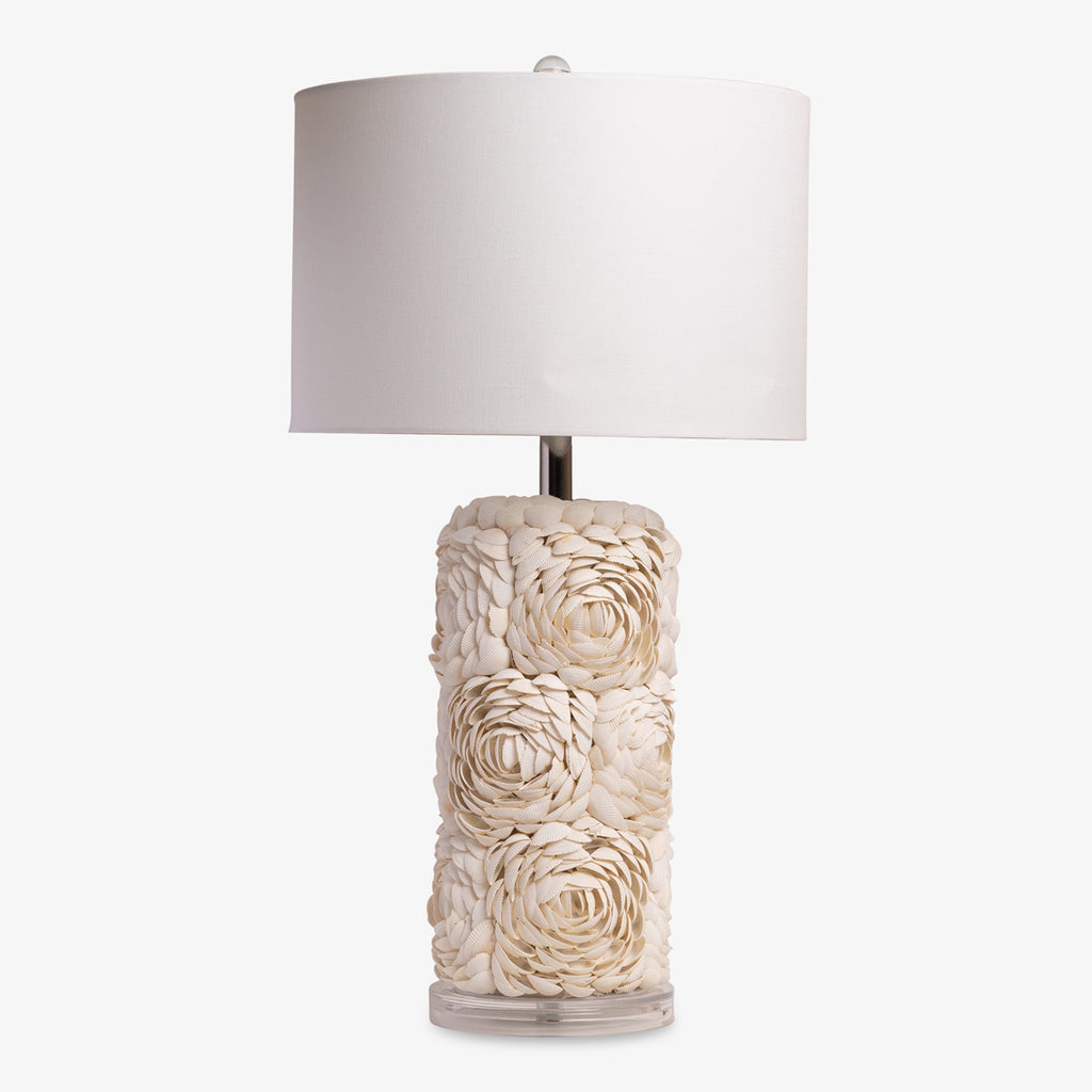 Shell Column Table Lamp With Shade