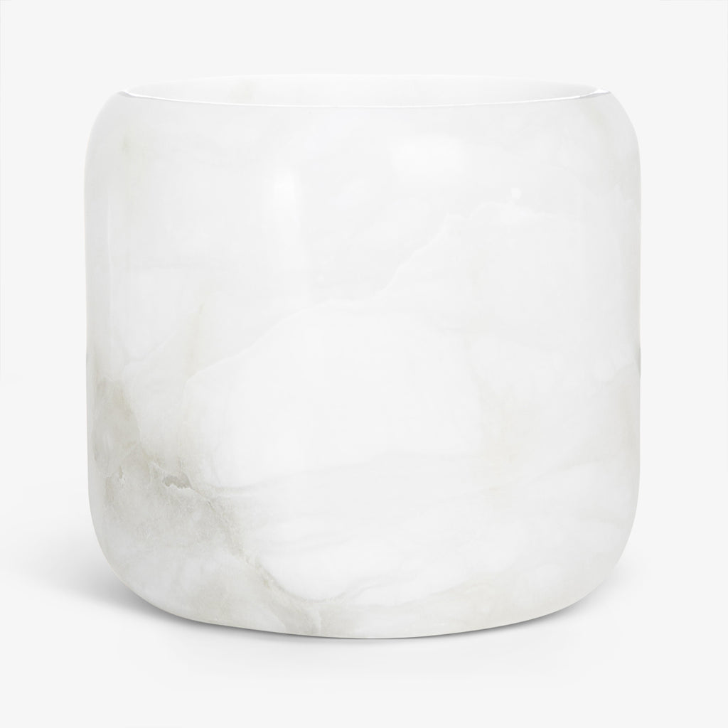 Alabaster Candle Holders White