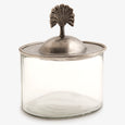 Glass Box With Silver Lid Palm