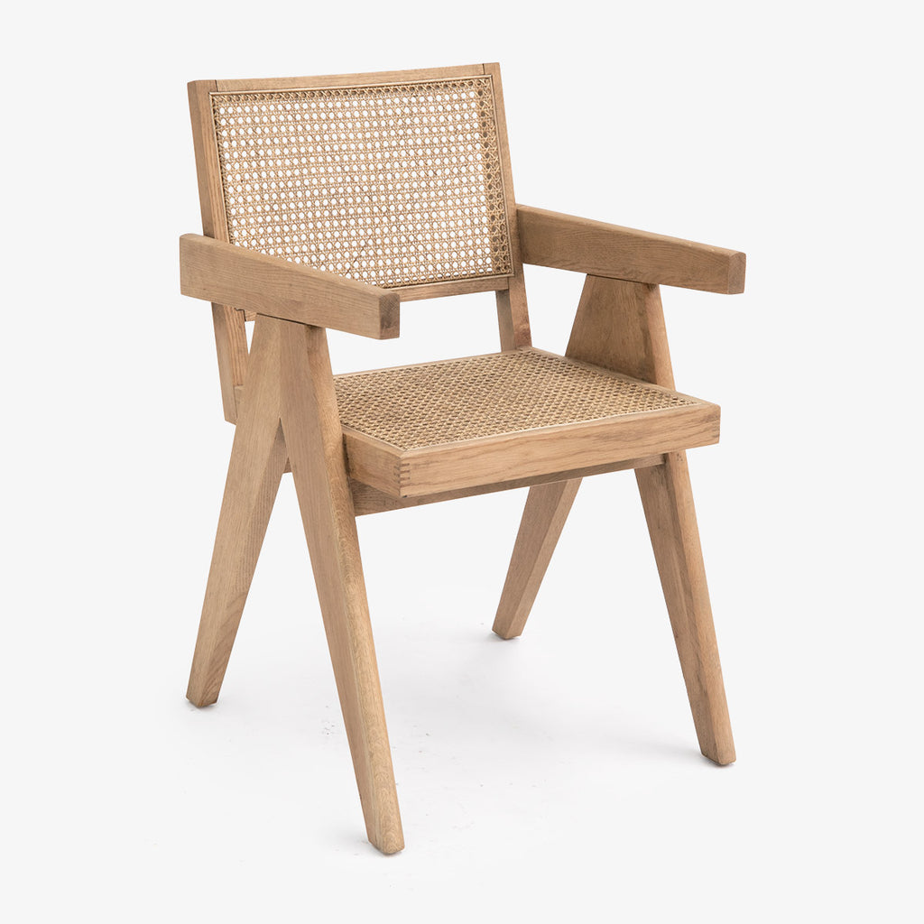 Pierre Jeanneret Replica Rattan Woven Chair Natural