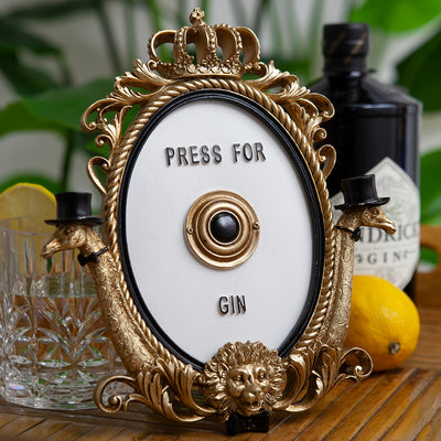 Press For Gin Sign Styled drink