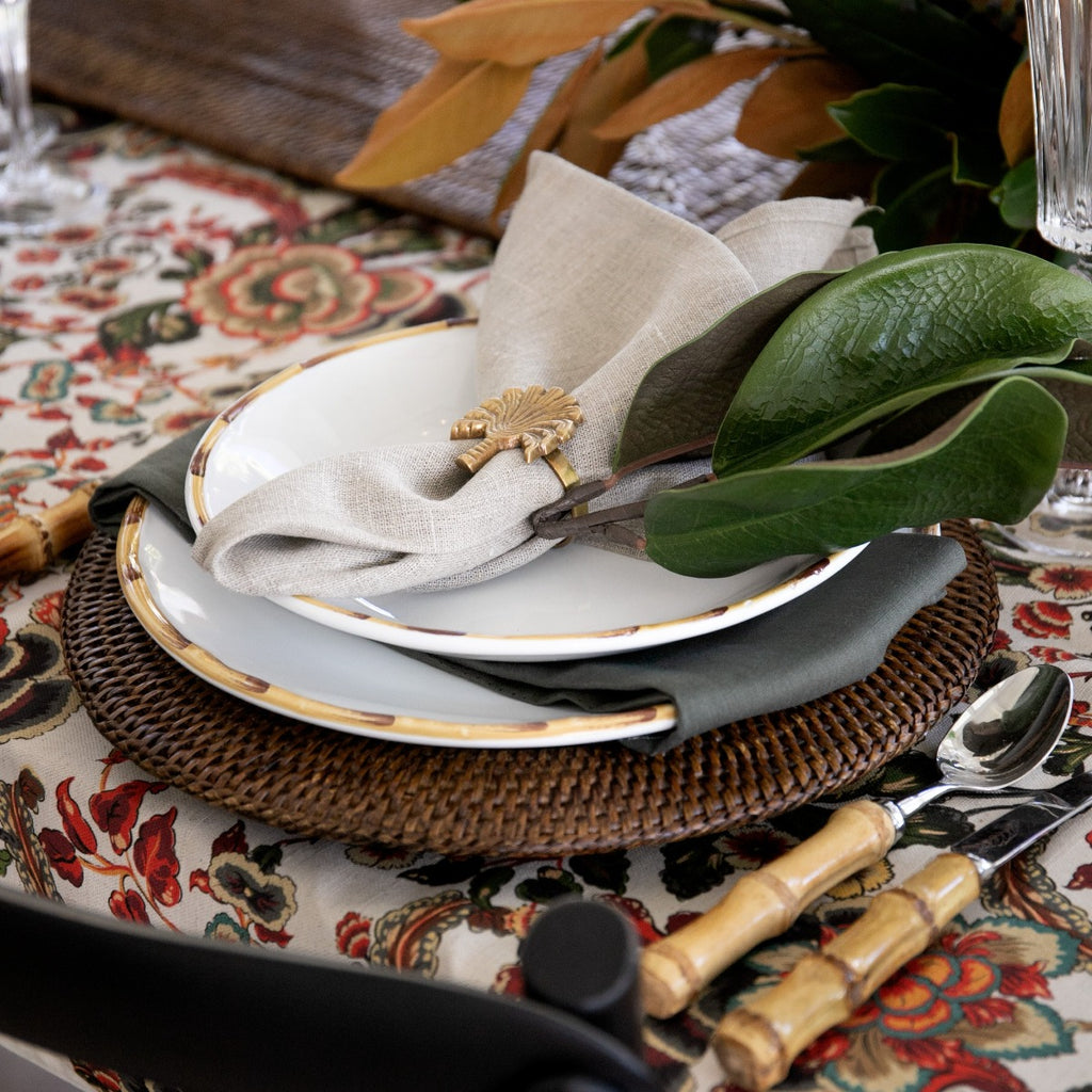 Rattan Placemat Round Brown