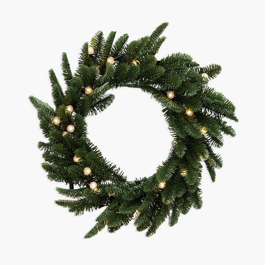 Pinecone & Pineapple Wreaths with Lights Front View