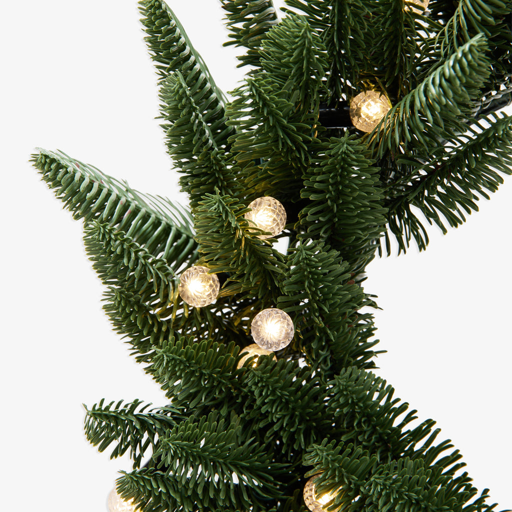 Pinecone & Pineapple Wreaths with Lights Close Up