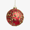 Trailing Leaf Baubles Set Of 4 (Red)