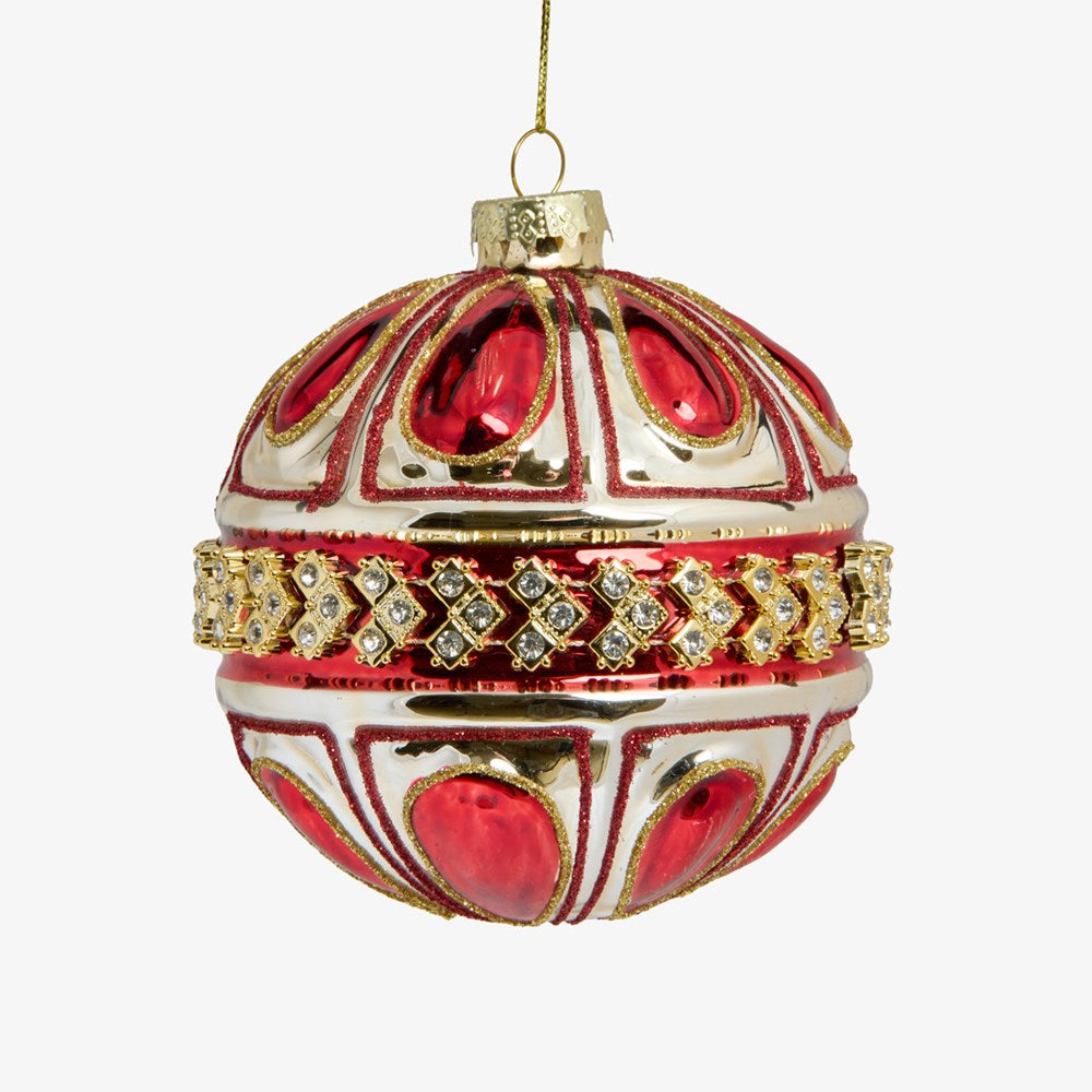 Central Band Baubles Set Of 4 (Red)
