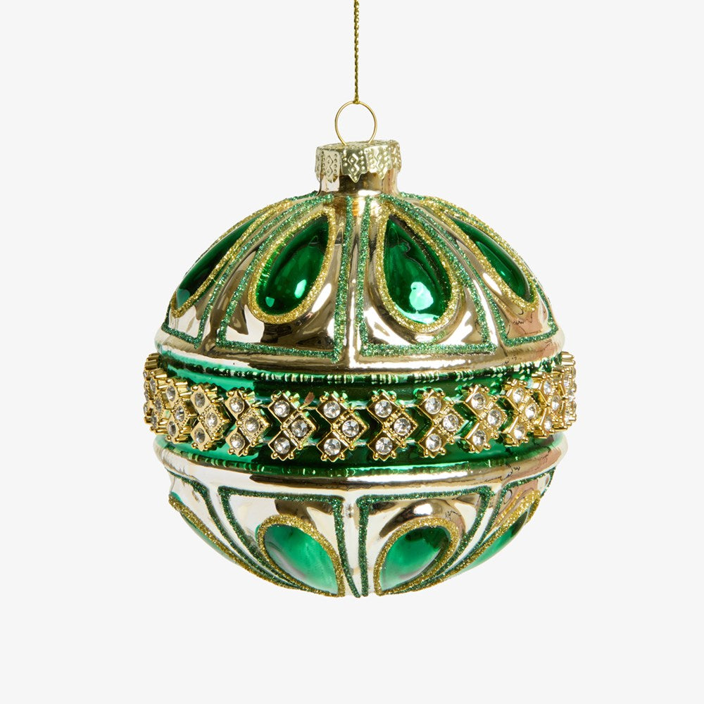 Central Band Baubles Set Of 4 (Green)