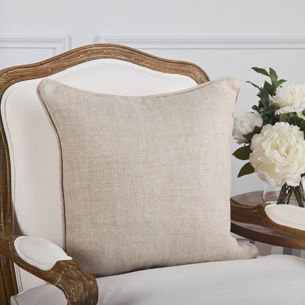 Alfresco Emporium Cushion Cover Latte Styled on Armchair