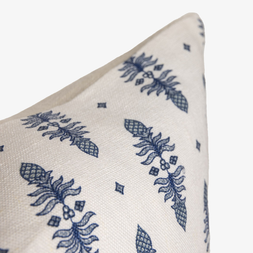 Ananas Linen Cushion Cover Ocean Midnight Detail