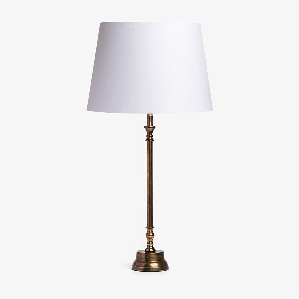 Antique Brass Lamp White Shade