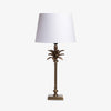 Antique Brass Palm Lamp With White Shade