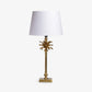 Gold Palm Lamp with White Shade