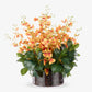 Artificial Orchid In Madelyn Bowl (Orange) Front