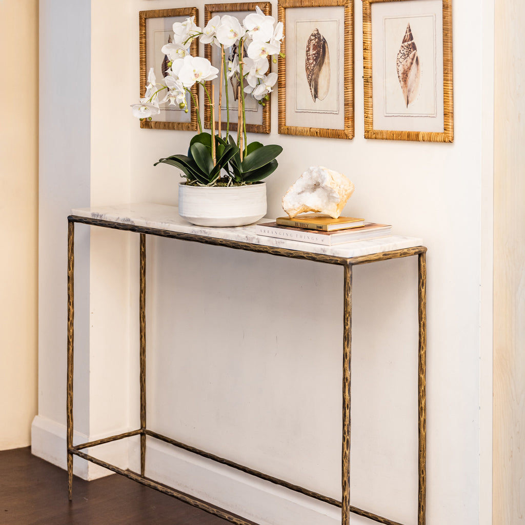 Ashton Marble Console Table (Antique Brass) Living Room Furniture