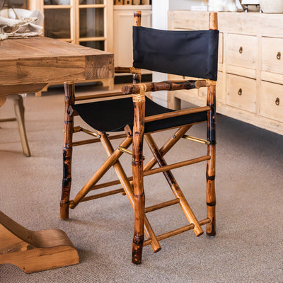 Bamboo Folding Director's Chair (Natural & Black) Styled