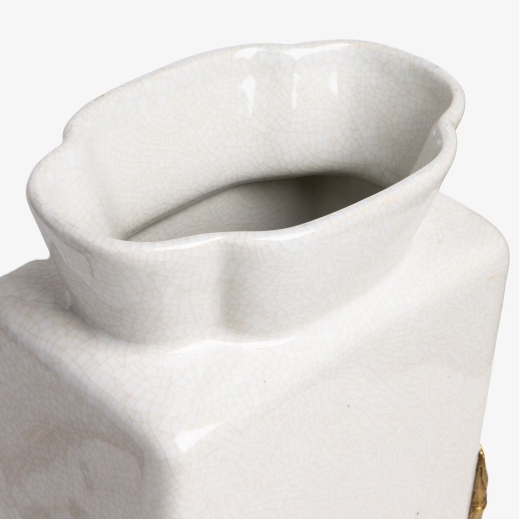Barclay Crackle Vase White