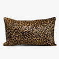 Black Leopard Print With Suede Back Cushion Cover 50x30cm Front