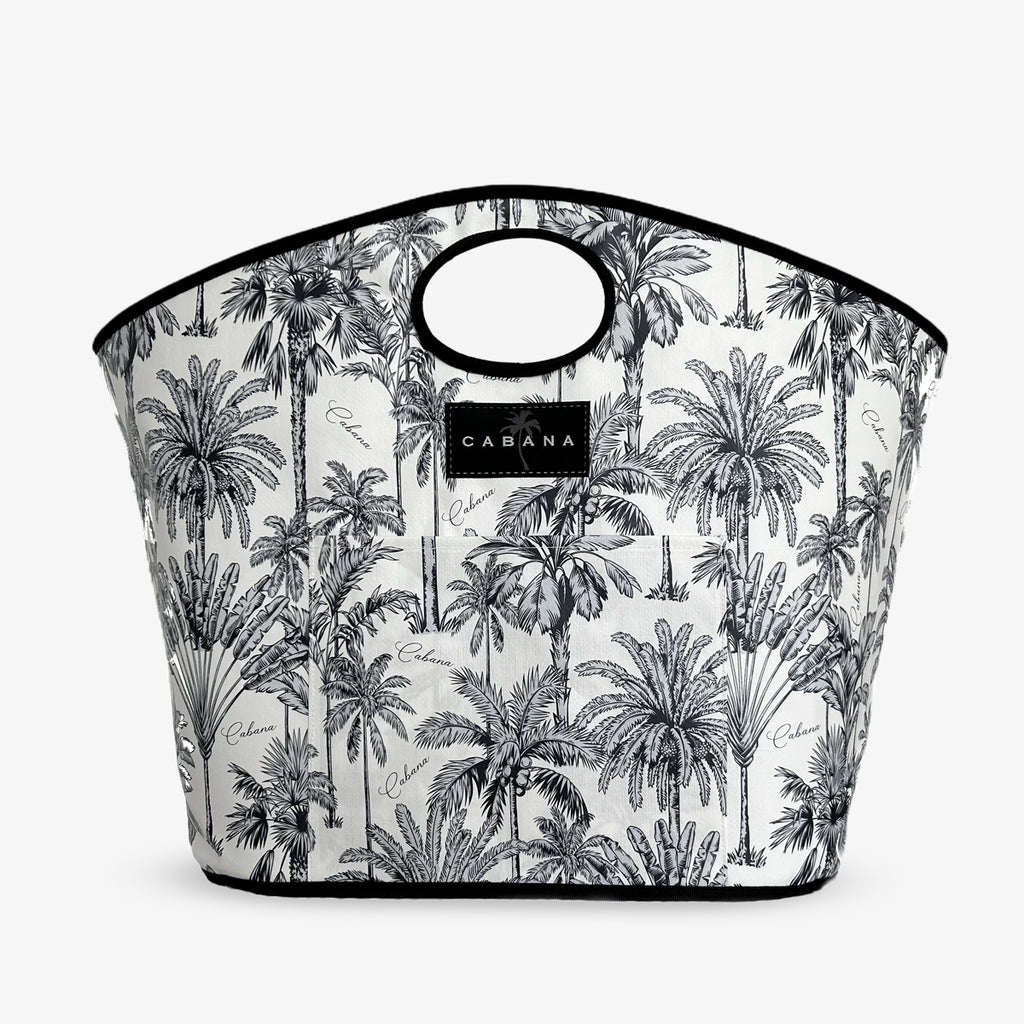 Cabana Statement Bag Black Palm Trees