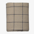 Blue Square Linen Cotton Tablecloth Front
