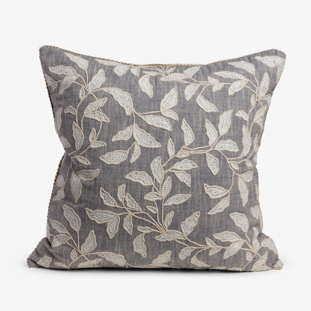 Leaf Cushion Cover Blue & White