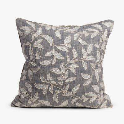 Blue & White Leaves Cushion Cover 50x50cm