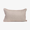 Front Blush Herringbone Off White Blush Velvet Piping 30x50cm Cushion Cover