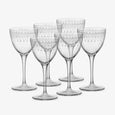 Bormioli Rocco Art Deco Nick & Nora Glasses Set Of Six