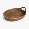 Brown Rattan Oval Tray Large 42x30cm