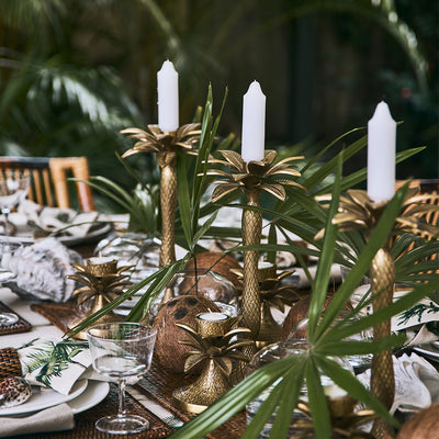 Brass Palm Candle Holders