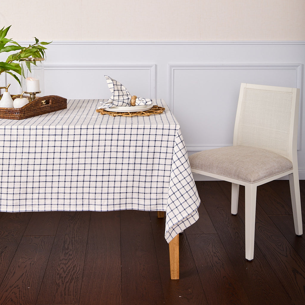 Check Tablecloths Blue & White Styled